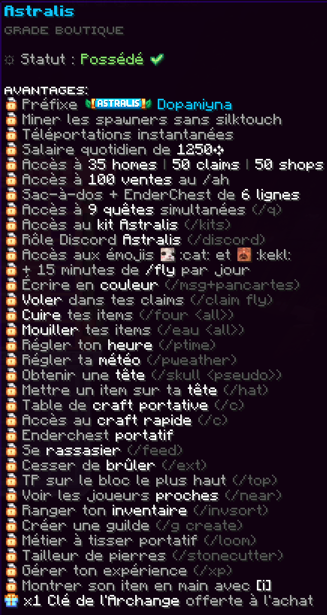 Le grade boutique Astralis.